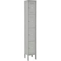 Global Industrial 4-Tier 4 Door Box Locker, 12W x 15D x 18H, Gray, Assembled 493483GY